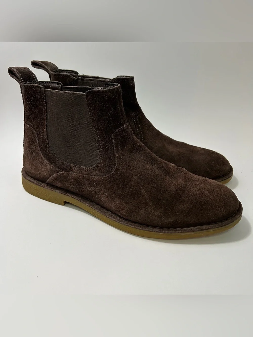 Timberland Earthkeepers Brasstown Chelsea Boots Men’s 9 Brown Suede Pull On EUC